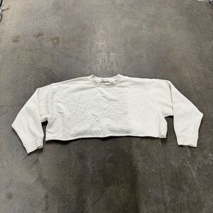 Women's Cream Cropped Sweatshirt weworewhat large pullover